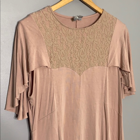 ASOS Plus Curve Pink Knit Lace Stretchy Dress 22 - Picture 3 of 11